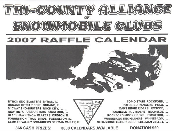 2007 TRI COUNTY RAFFLE CALENDAR WINNERS